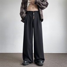 2026秋季新款港风日系复古高质量宽松版阔腿直筒西裤ZK3790-P43，男装西裤，星座313A(原308A-2)
