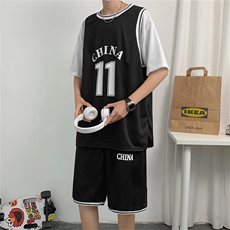 夏季运动套装男宽松潮短袖t恤短裤篮球衣服休闲假两件套TZ06-p36，男装休闲套装，星座1008-1