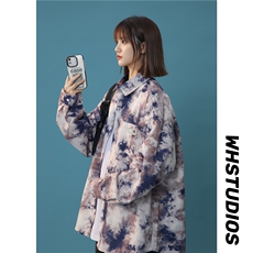 XZ-230-1CS231新中性风简约宽松百搭水墨扎染休闲长袖衬衫P50控68，男装衬衫，星座230-1