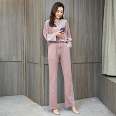 2020春季新款纯色气质优雅简约休闲两件套套装，女装套装/套裙，凯瑟曼