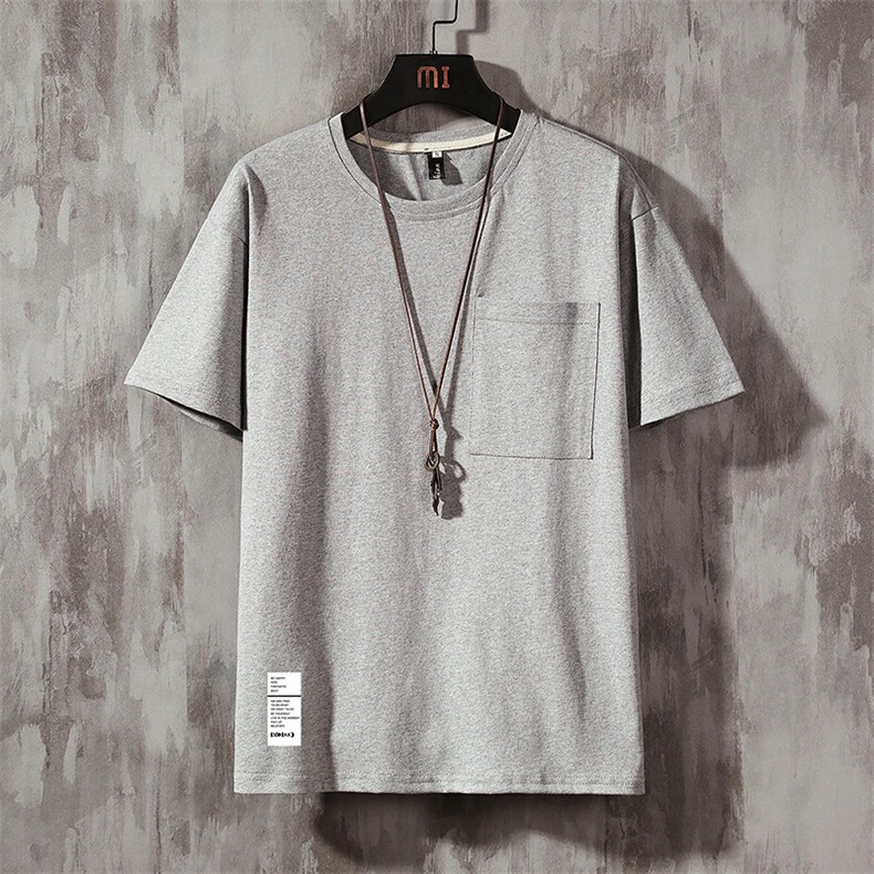DX24045-P25大口袋百搭短袖t恤男大码半袖体恤上衣服图片