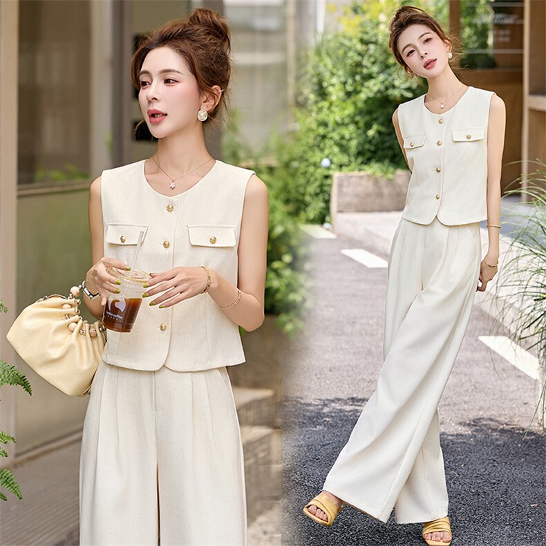 小香风套装裤女2026新款巨好看的夏日高级感气质穿搭休闲两件套，女装套装/套裙，美沁