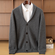 2025年秋季新款七针加厚元宝针针织羊绒开衫时尚休闲通勤百搭，男装羊绒开衫，鼎坤羊绒