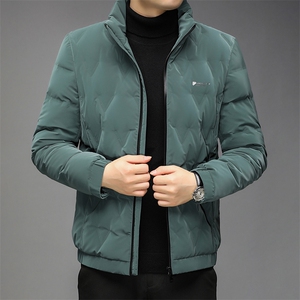 中年男士立领保暖羽绒服秋冬季厚款商务休闲爸爸装白鸭绒外套新款图片
