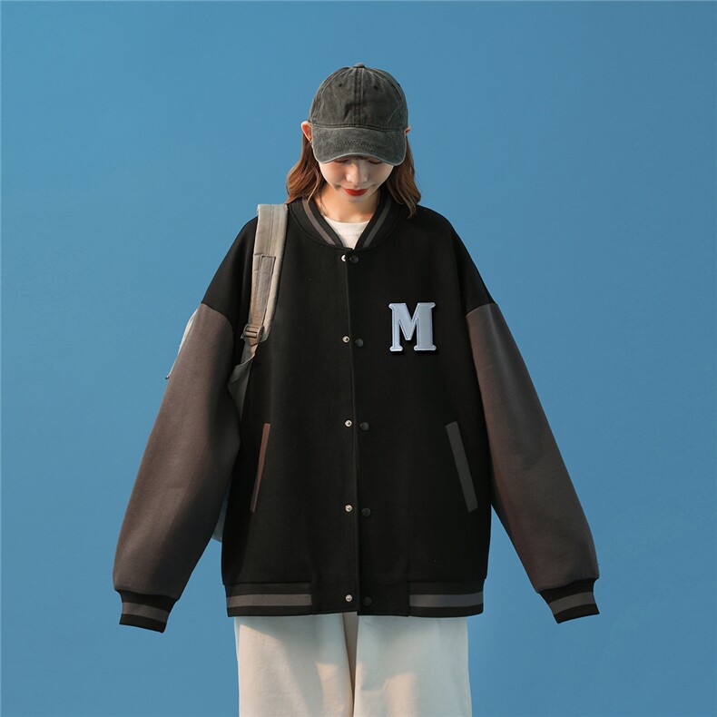 2025冬季新款英文字母M贴布绣休闲中性风夹克外套JK500/P65控88,男装夹克,电商A148-1