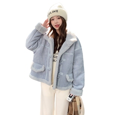 【档口现货】鹿皮绒皮毛一体外套2C233-818-P185-K279，女装短外套，2C233