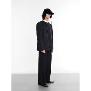 WE1552-P65 2025春秋新款高级感简约圆领百搭宽松西服图片