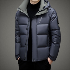 羽绒服男装中年连帽加厚保暖冬季上衣士商务休闲爸爸装白鸭绒外套，男装羽绒服，电商B212（原钱塘6029）