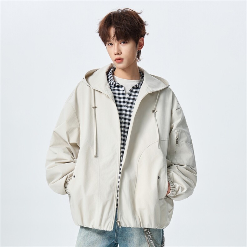 休闲潮流连帽夹克男2026春季宽松百搭设计感外套XZ309JK8005P75,男装夹克,星座309（原A406）