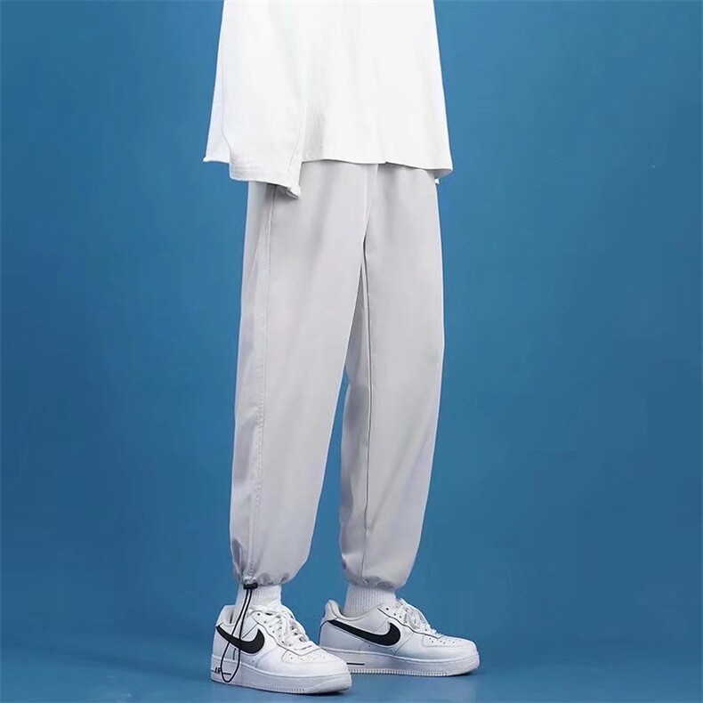 男春季潮流时尚休闲长裤冰丝抽绳束脚裤K2818P22,男装休闲裤,星座1116-2