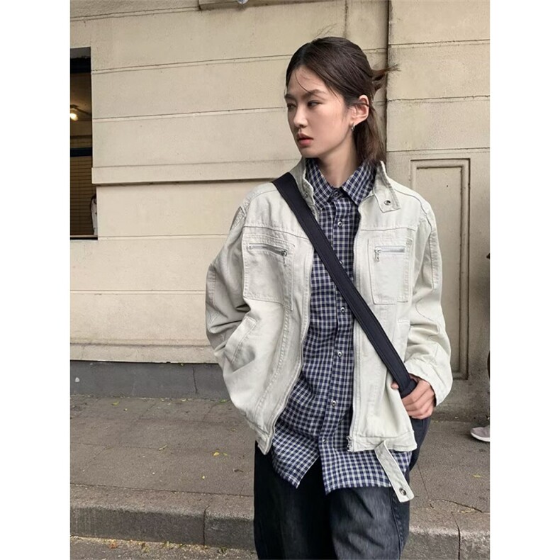 1506-1/QA1820/P69复古棉质翻领四袋工装夹克宽松休闲百搭外套,男装夹克,星座1506