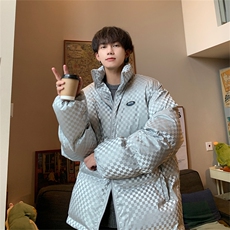 格子亮面百搭棉衣港风冬季宽松男棉服男外套MY261-P105限138，男装棉衣，电商B370