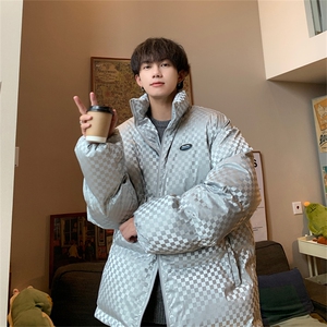 格子亮面百搭棉衣港风冬季宽松男棉服男外套MY261-P105限138图片