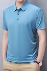 爸爸夏装短袖T恤衫男翻领纯色上衣夏季中年男士休闲百搭半袖体恤，男装T恤，电商B212（原钱塘6029）