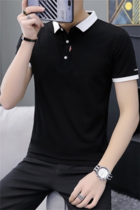 夏款棉青少年男士POLO衫男装翻领短袖T恤莱卡棉汗衫潮T图片