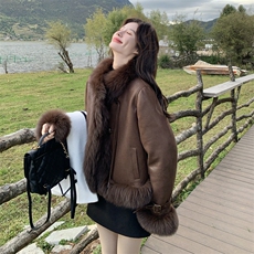时尚真狐狸毛羽绒90绒内胆派克皮草2C170--1177--P365控548，女装羽绒服，2C170