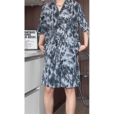 短袖衬衫男+短裤男潮流休闲套装男M-5XL大码TZ78708P50控98模特图，男装休闲套装，星座226-1
