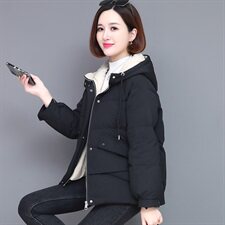 2020冬装新款时尚韩版连帽温暖舒适棉衣/棉服，女装棉衣/棉服，姿萝菲
