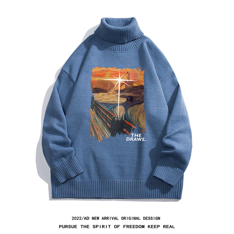 白底23新款秋季时尚百搭宽松字母印花加绒加厚毛衣M949P50控68,男装针织衫/毛衣,电商A247-1