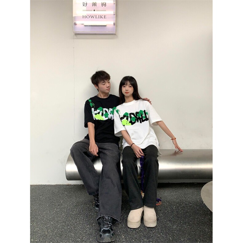 葡萄网球毛巾绣短袖T恤男女刺绣宽松上衣A470-印花-P25刺绣-P35,男装T恤,星座1505