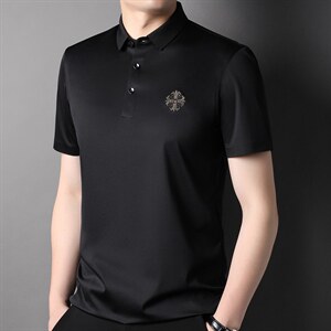 夏季纯棉半袖POLO衫男士短袖T恤上衣翻领t恤带扣子上衫潮流男P80图片