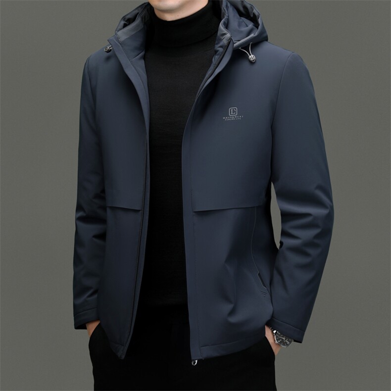 秋冬新款2023年男士休闲羽绒服加厚保暖夹克可脱卸帽外套图片