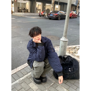 【有货】cleanfit藏青短款外套男美式高街飞行员夹克P15CC-特P55图片