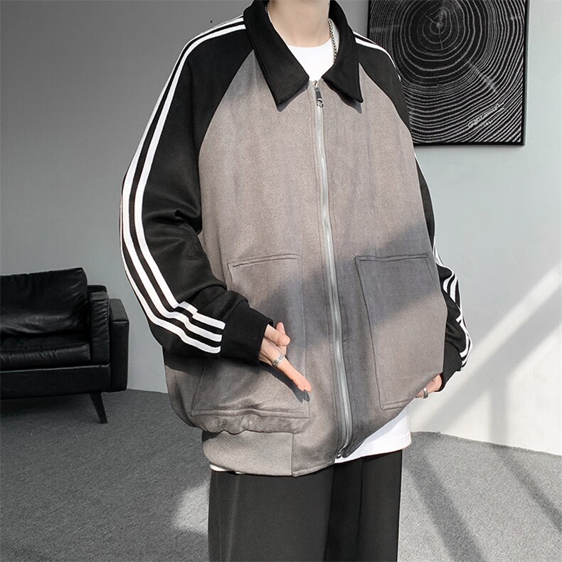 现货JK7848-特P70大码外套秋冬重磅麂皮绒高品质夹克抖音品质,男装夹克,电商A059