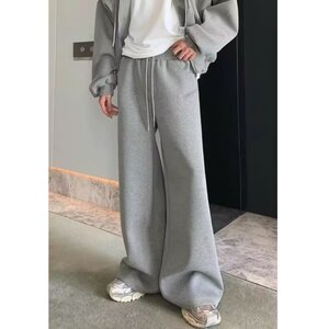 卫裤男直筒宽松阔腿长裤高街垂感休闲显瘦情侣运动裤CK8079图片