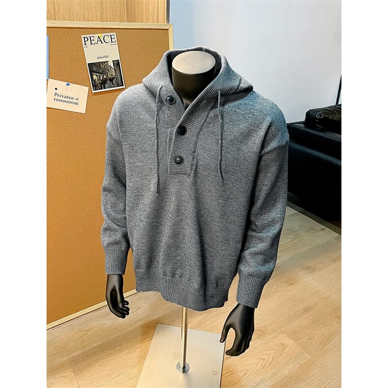 秋季抖音美式高级感大码连帽半开衫毛衣男女MY1111-特P60控88，男装针织衫/毛衣，电商A001-1