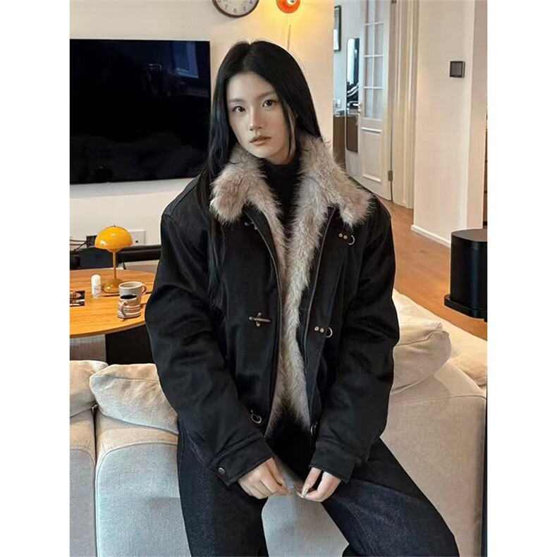 网图美潮原版PU皮座山雕棉服外套W1951/特P125,男装棉衣,电商B350