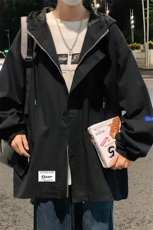 JK41062-P85加棉款-P115纯棉连帽夹克男士大码工装夹克男外套男，男装夹克，电商A040
