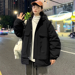 冬上新加棉加厚棉服潮中性风连帽棉衣外套男女 8318-P130控价178图片