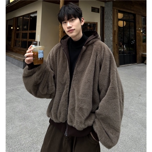 冬季美式派克棉服男女宽松情侣双面穿连帽棉衣加绒加厚外套图片