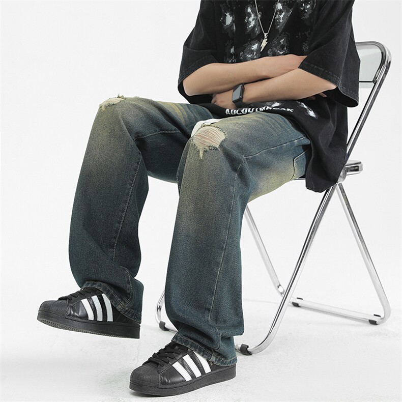 脏脏裤破洞牛仔男常规四季款N532P50,男装休闲裤,星座914-1