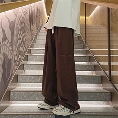 高街潮牌垂感阔腿裤秋冬季美式复古休闲灯芯绒裤子男K7558-P35，男装休闲裤，星座512-3