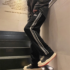 秋季新款裤子男美式高街阔腿运动长裤宽松直筒休闲裤K0305-P43，男装休闲裤，星座308B-2