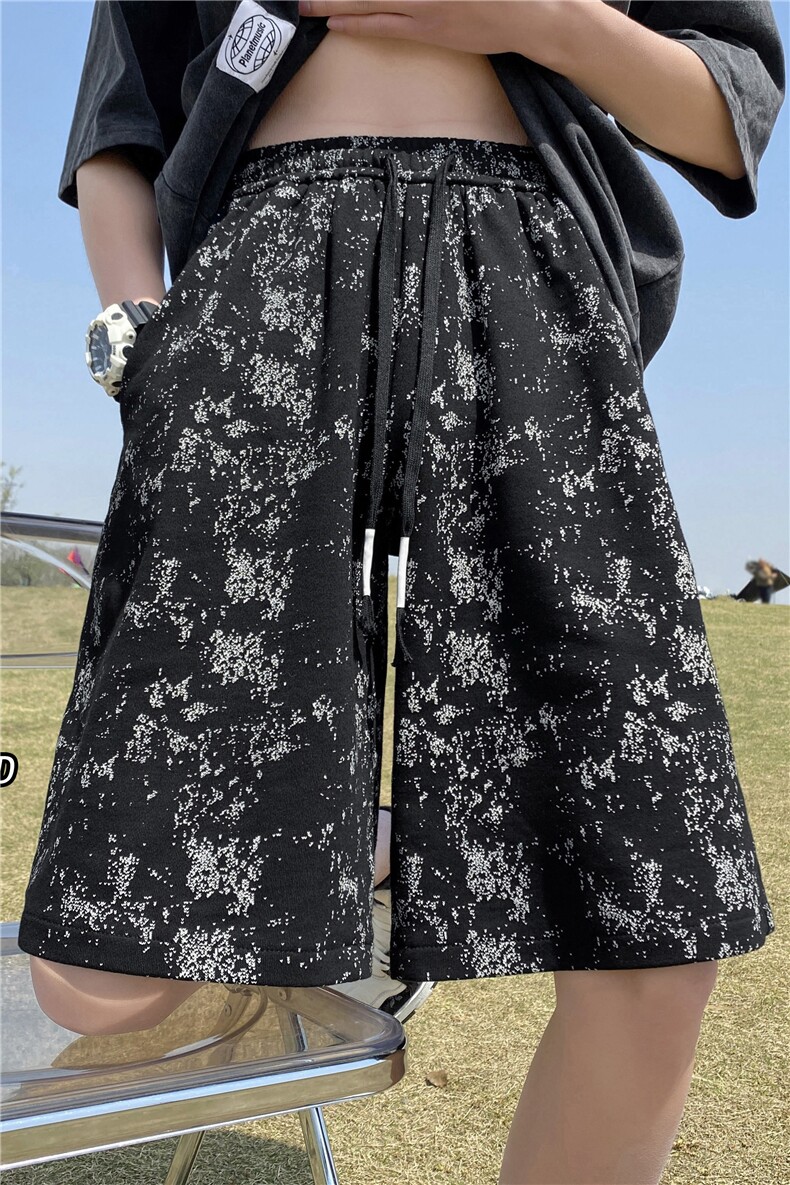 ins潮夏季新款满印短裤男生休闲宽松五分裤B315-K23246-p45控58,男装休闲裤,电商B315
