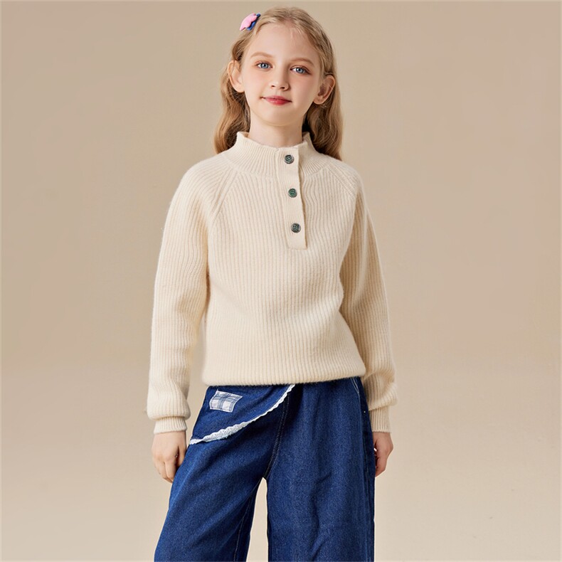 儿童7针加厚半高领设计男女通用，童装儿童羊绒衫，六一童装