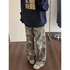 DA618-P60美式复古迷彩裤子男工装裤潮牌直筒长裤男潮-网图现货，男装牛仔裤，星座603-2