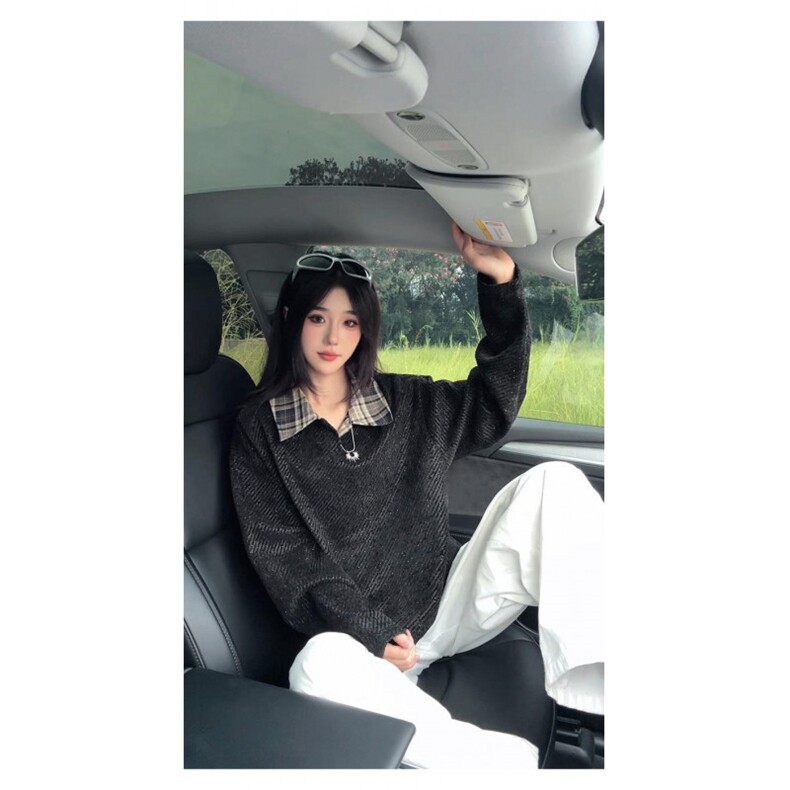 小香风翻领雪尼尔长袖t恤男秋季潮牌卫衣情侣重磅打底衫WY3266,男装T恤,星座516A