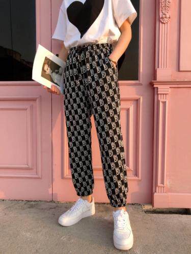 字母色织哈伦裤，女装，1+1 MAIN ROAD