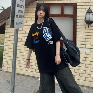 万针全刺绣工艺抖音得物高品质260克重磅纯棉双纱美式高街短袖T恤图片