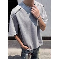夏季新款解构分割短袖男装简约设计感休闲圆领T恤时尚TA207，男装T恤，星座1116A（原606A-3）