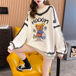 S3607韩版宽松印花卡通小熊大码女装薄款卫衣女P49图片
