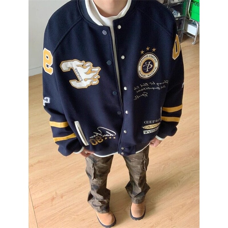 W9134-P78网图现货春季新款美式复古刺绣棒球服外套宽松夹克,男装夹克,星座1608-2