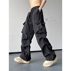 夏季新款多巴胺多口袋工装裤速干宽松休闲裤XZ211-1-K2339-P55，男装工装外套，星座211-1
