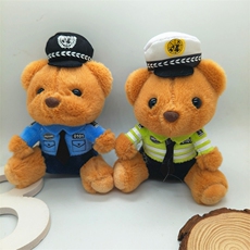 警察熊可爱精品毛绒挂件小熊毛茸茸公仔挂件