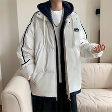 棉服男冬季港风假两件连帽休闲宽松学生棉服MD8888-P90(抖音勿上，男装棉衣，星座214-3