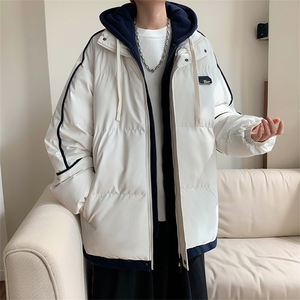 棉服男冬季港风假两件连帽休闲宽松学生棉服MD8888-P90(抖音勿上图片